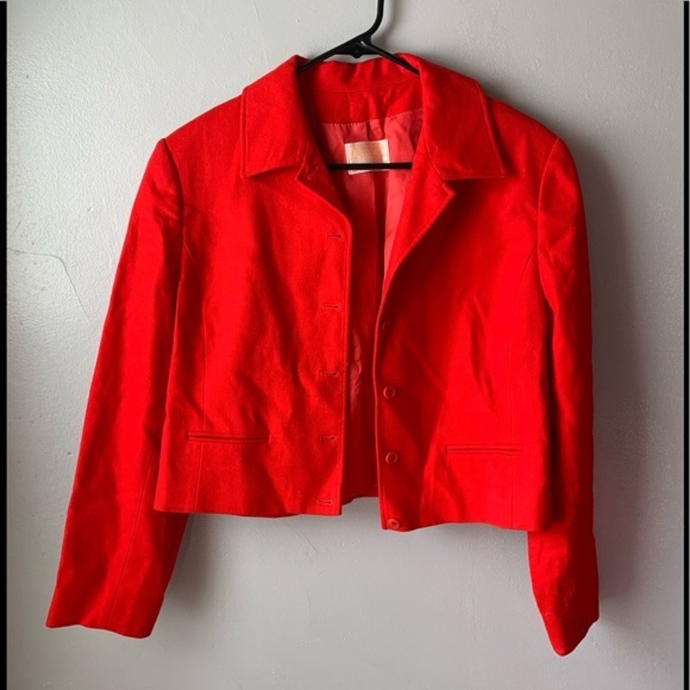 Pendleton vintage 100% virgin wool cropped red jacket